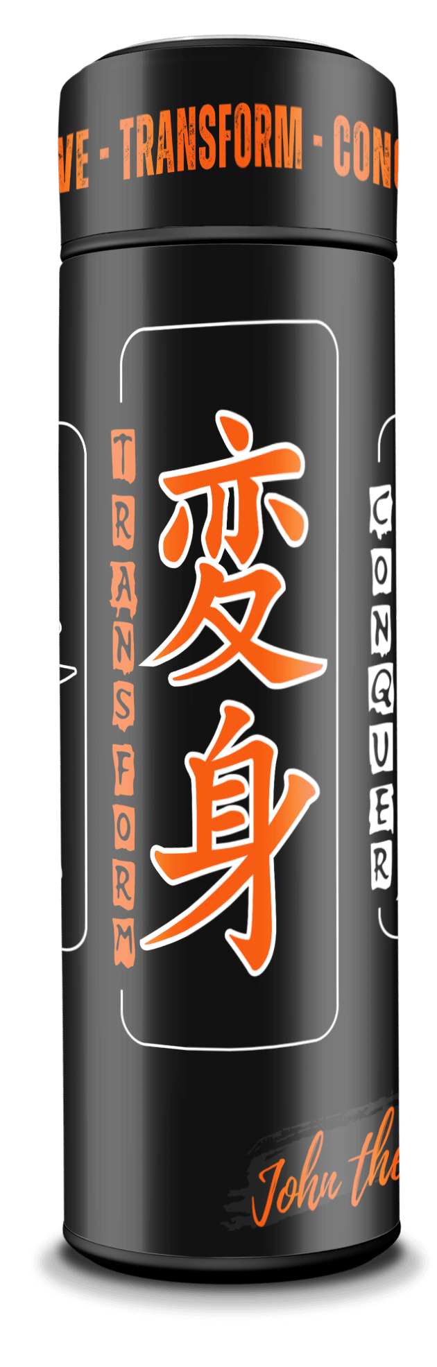 Evolve & Conquer - Japanese & English Smart Insulated Stainless Steel Motivational Bottle with Temperature Display