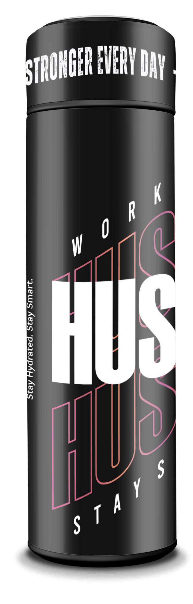 Hustle Hard - Smart Insulated Stainless Steel Motivational Bottle with Temperature Display