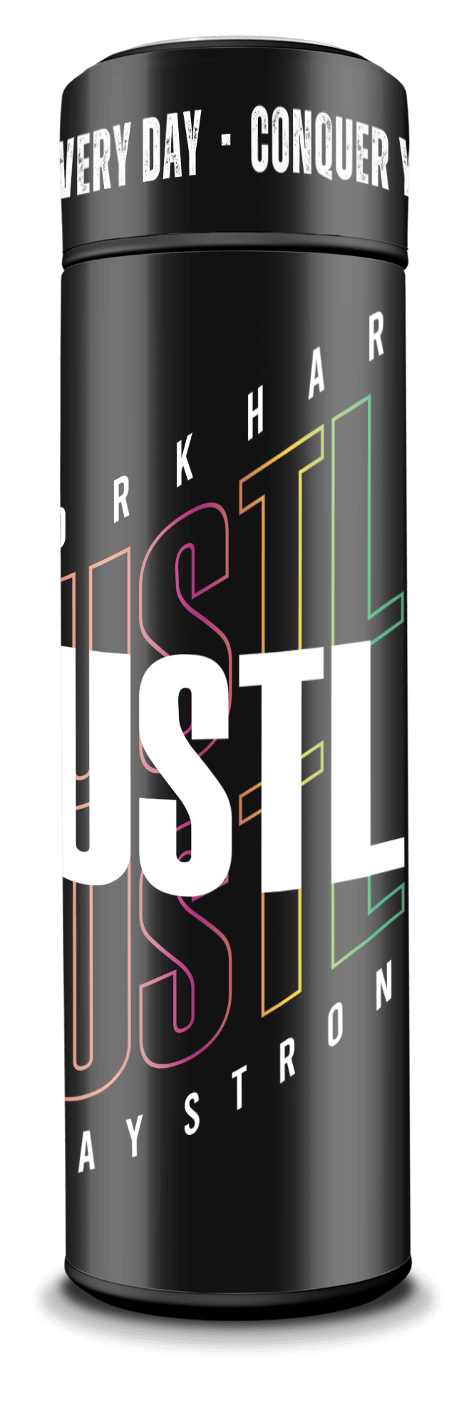 Hustle Hard - Smart Insulated Stainless Steel Motivational Bottle with Temperature Display