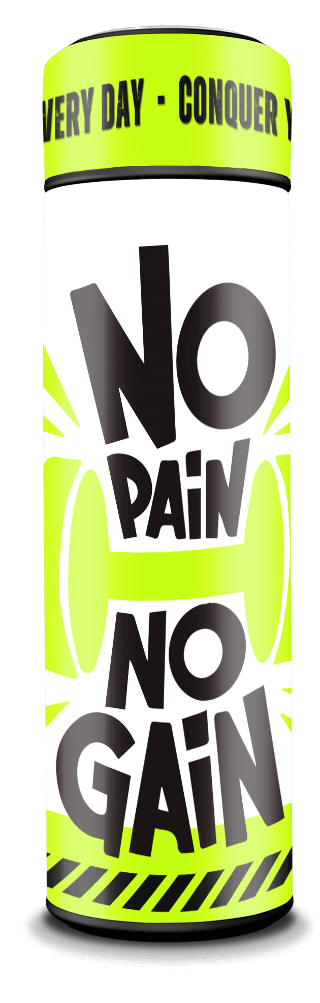 No Pain No Gain - Smart Insulated Stainless Steel Motivational Bottle with Temperature Display