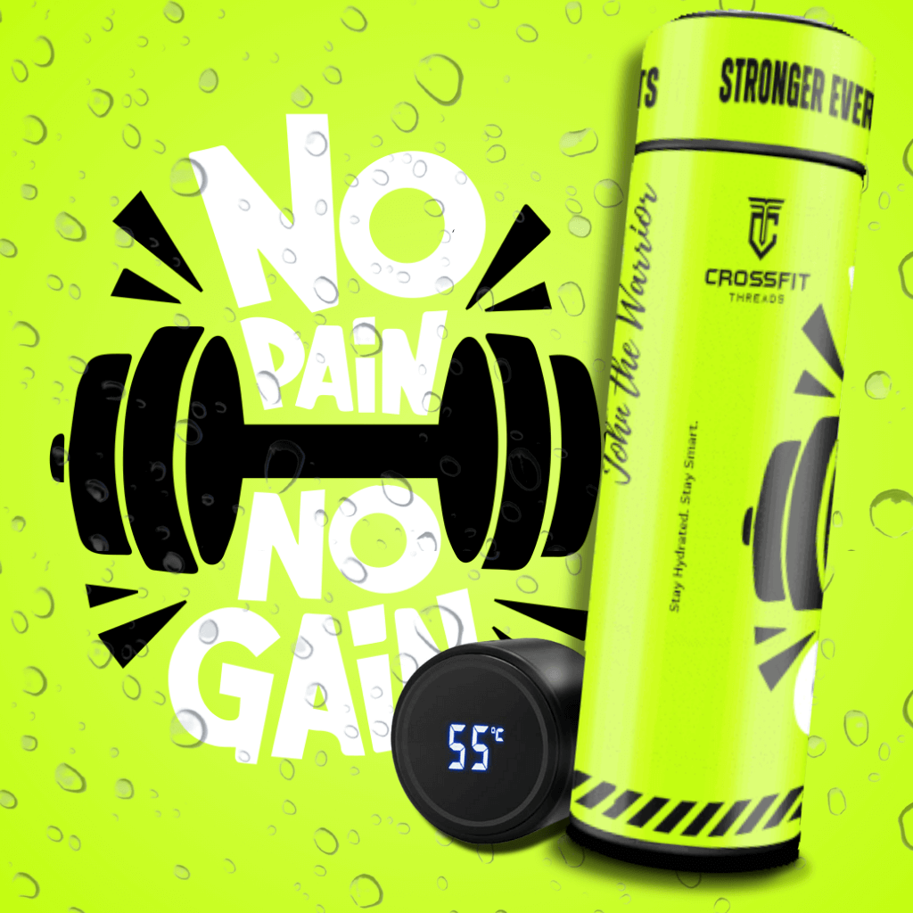 No Pain No Gain v2 - Smart Insulated Stainless Steel Motivational Bottle with Temperature Display