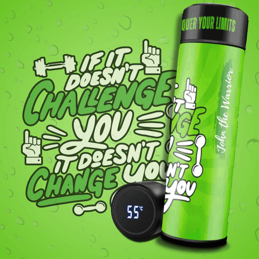 Challenge & Change - Smart Insulated Stainless Steel Motivational Bottle with Temperature Display