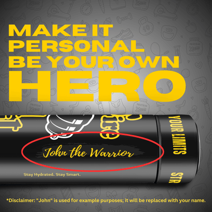 Forged in Fire - Smart Insulated Stainless Steel Motivational Bottle with Kettle Bell Graphics & Temperature Display