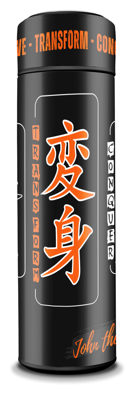 Evolve & Conquer - Japanese & English Smart Insulated Stainless Steel Motivational Bottle with Temperature Display