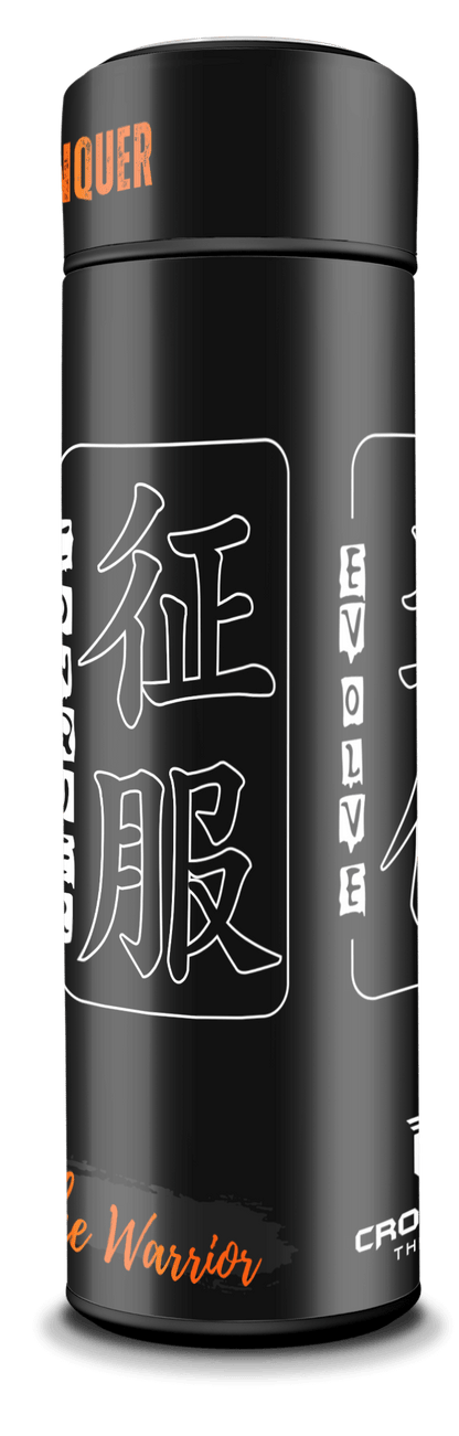 Evolve & Conquer - Japanese & English Smart Insulated Stainless Steel Motivational Bottle with Temperature Display