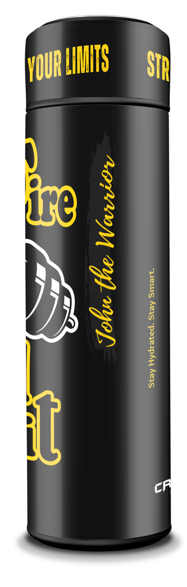 Forged in Fire - Smart Insulated Stainless Steel Motivational Bottle with Kettle Bell Graphics & Temperature Display