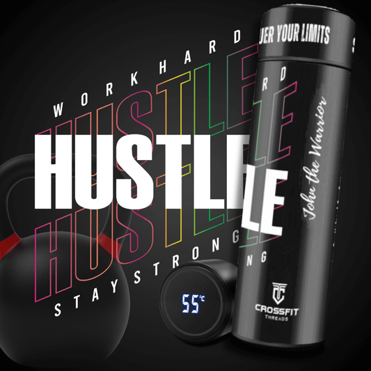Hustle Hard - Smart Insulated Stainless Steel Motivational Bottle with Temperature Display