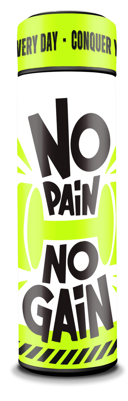 No Pain No Gain - Smart Insulated Stainless Steel Motivational Bottle with Temperature Display