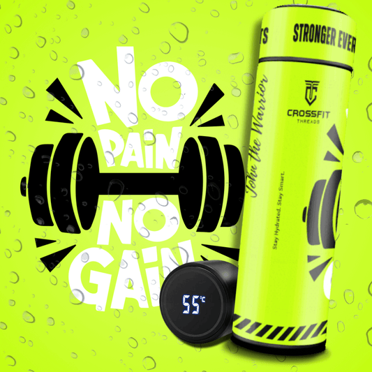 No Pain No Gain v2 - Smart Insulated Stainless Steel Motivational Bottle with Temperature Display