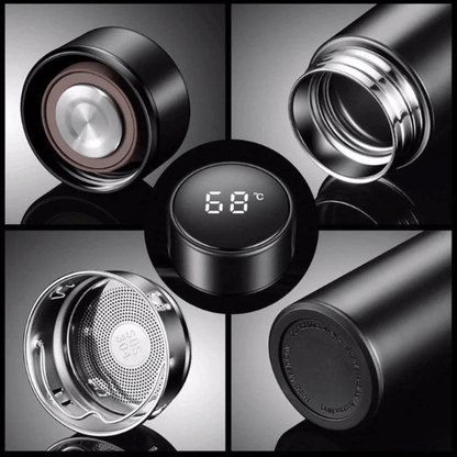 Evolve & Conquer - Japanese & English Smart Insulated Stainless Steel Motivational Bottle with Temperature Display