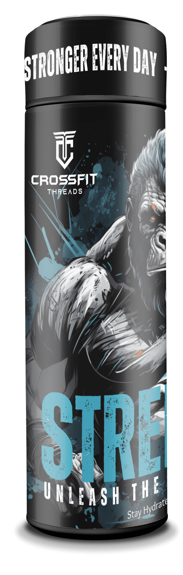 Smart Insulated Stainless Steel Motivational Bottle with Temperature Display & Gorilla Graphics