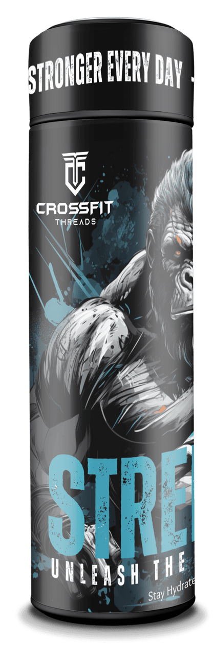 Smart Insulated Stainless Steel Motivational Bottle with Temperature Display & Gorilla Graphics