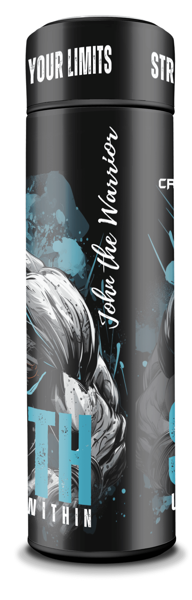 Smart Insulated Stainless Steel Motivational Bottle with Temperature Display & Gorilla Graphics