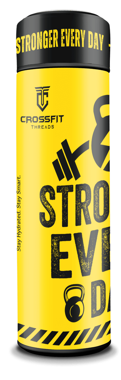 Stronger Every Day - Smart Insulated Stainless Steel Motivational Bottle with Temperature Display