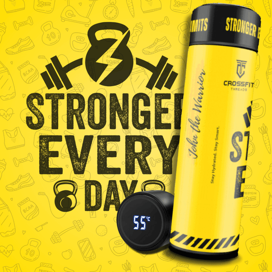Stronger Every Day - Smart Insulated Stainless Steel Motivational Bottle with Temperature Display
