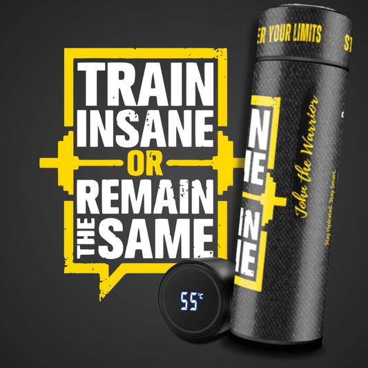 Train Insane - Smart Insulated Stainless Steel Motivational Bottle with Temperature Display